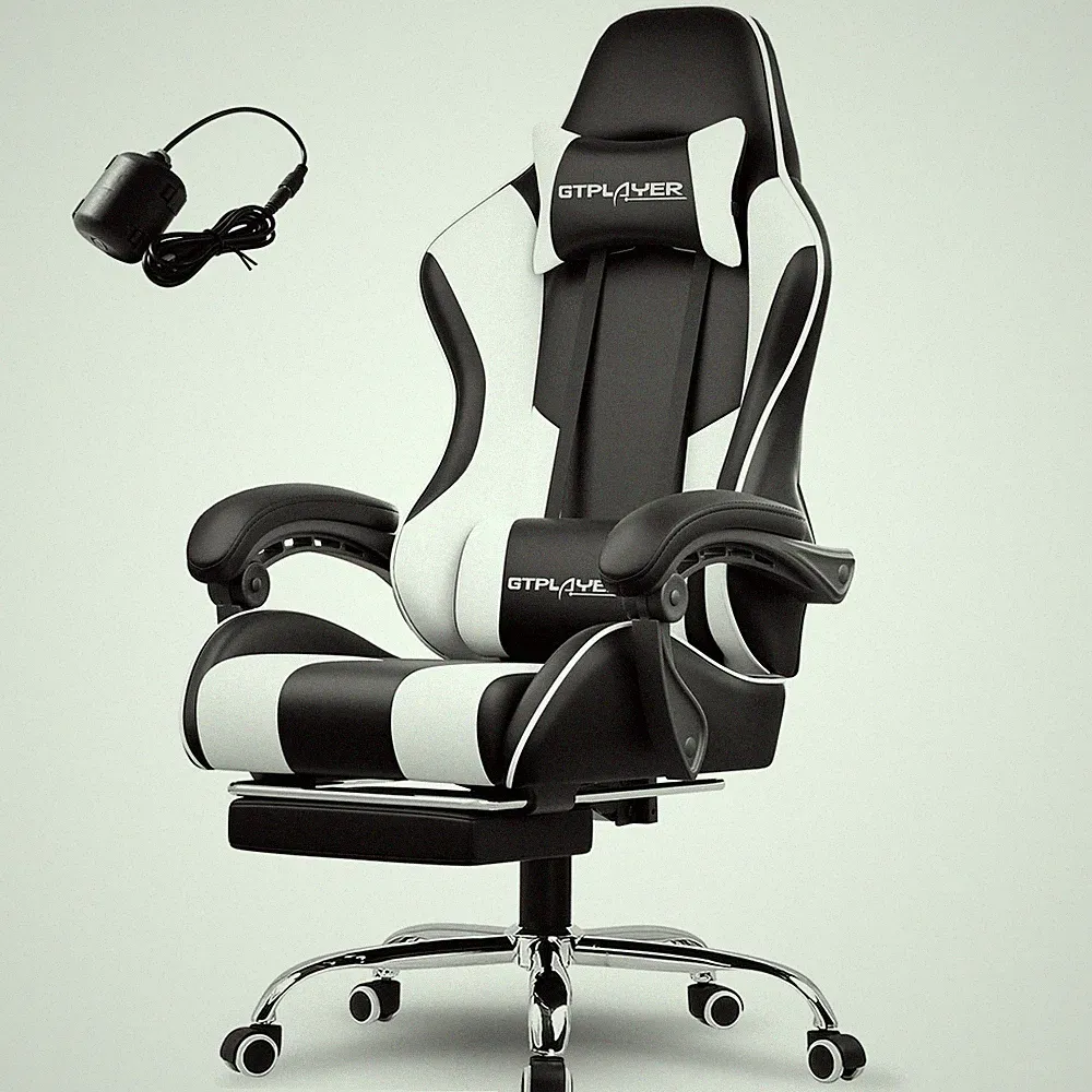 Gaming Chair, Computer Chair with Footrest and Lumbar Support, Height Adjusta...